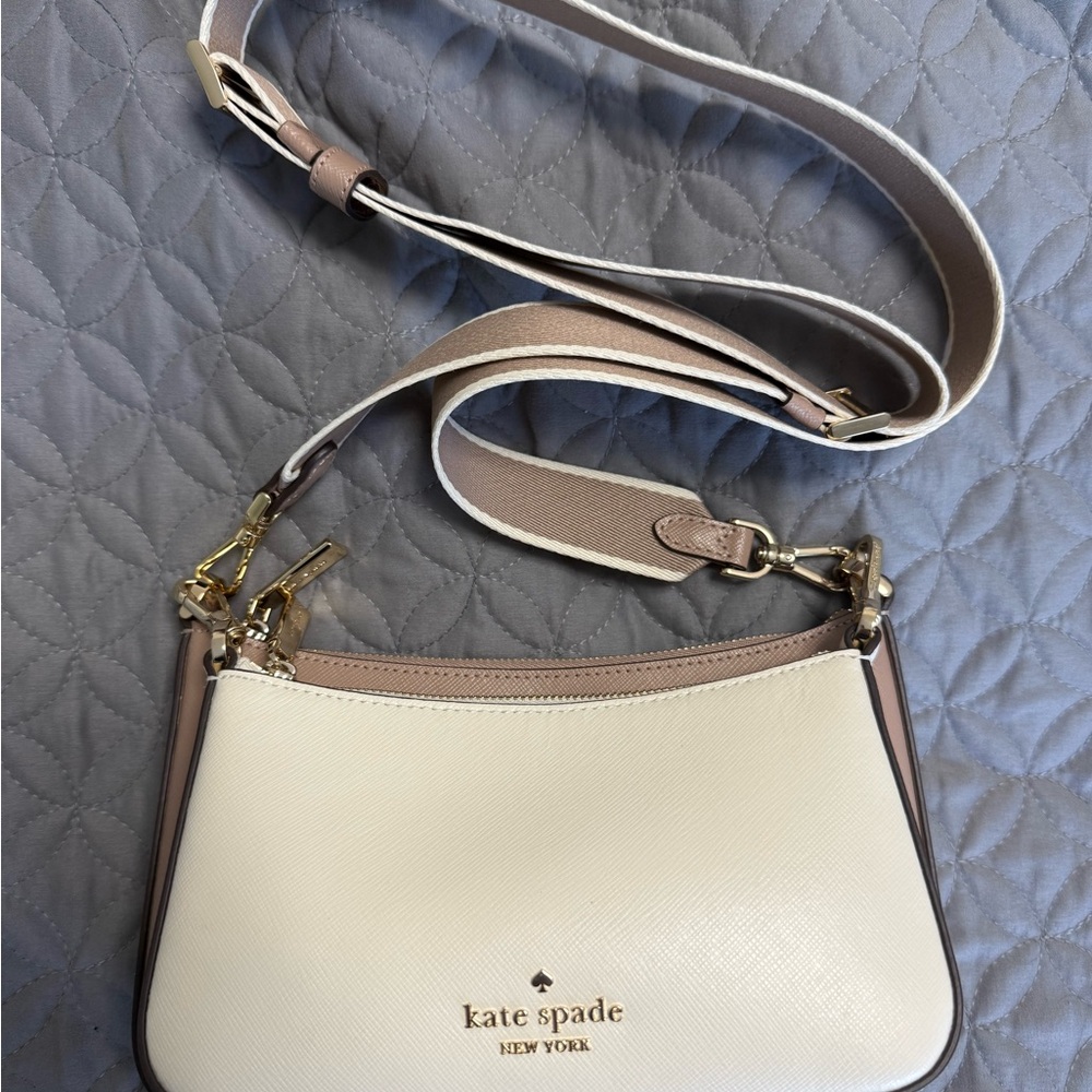 Kate Spade Elegant Cream and Tan Crossbody Bag NWOT